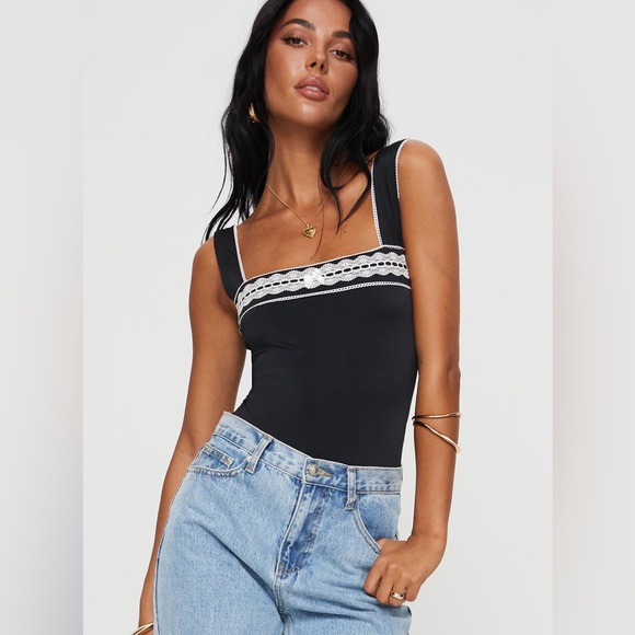Princess Polly Tops - Keating Bodysuit Black